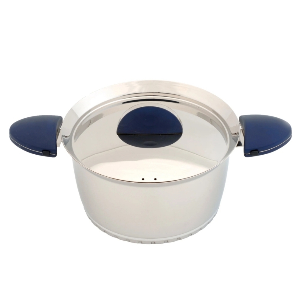 BergHOFF Stacca 7" Stainless Steel Covered Casserole, Blue